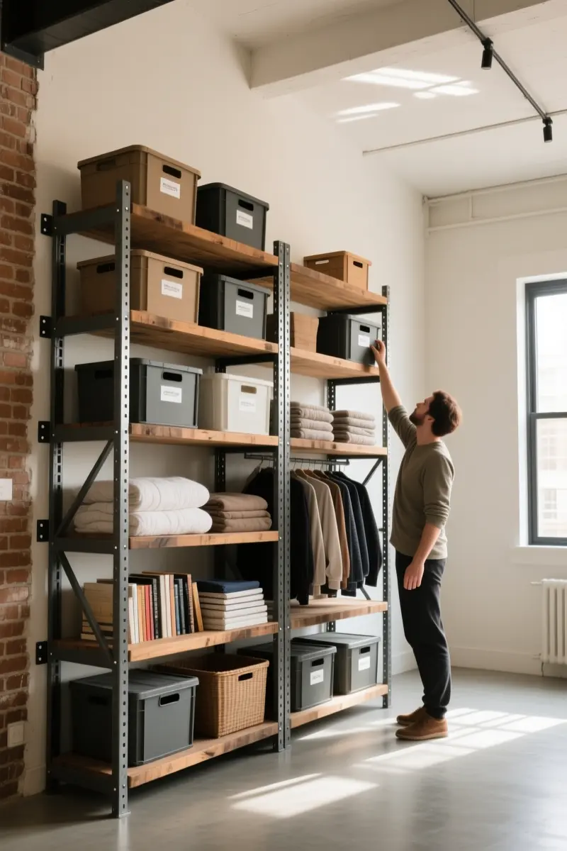 2. Maximize High Walls with Tall Industrial Shelving