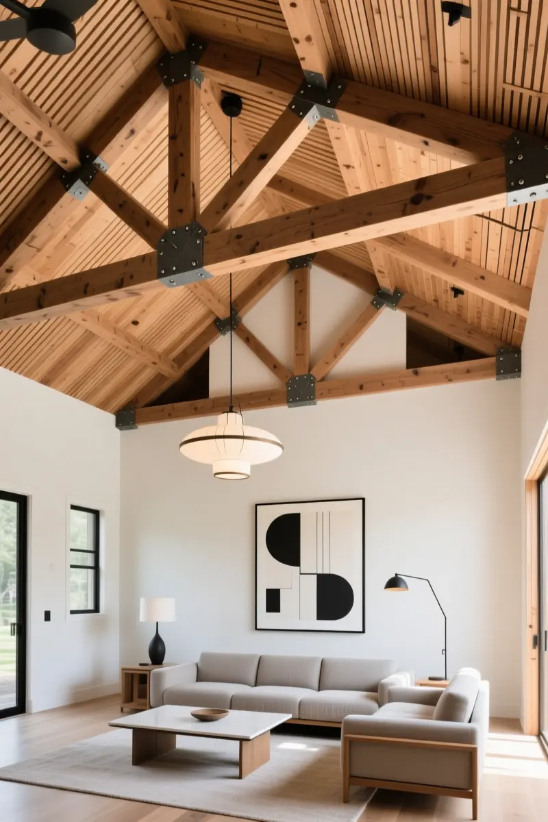 2. Soaring Great Rooms with Exposed Minimalist Trusses