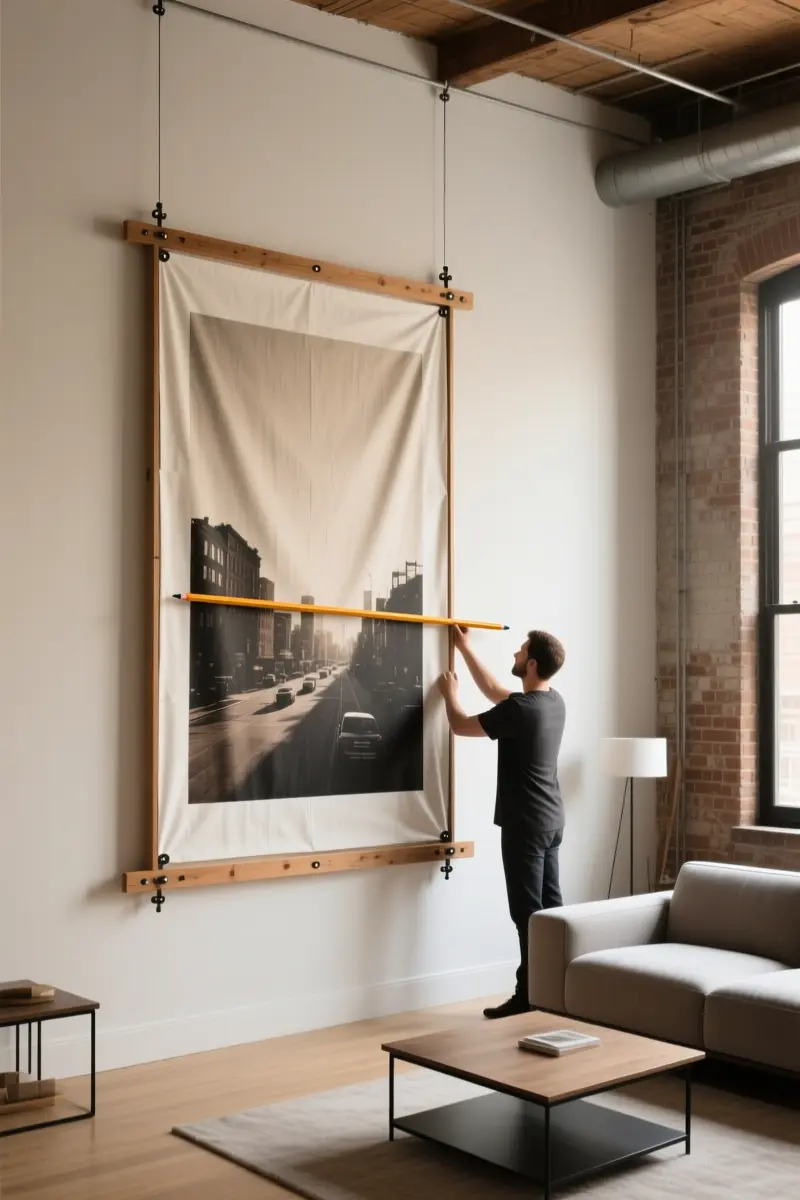 6. Balance Scale with Massive Statement Wall Art
