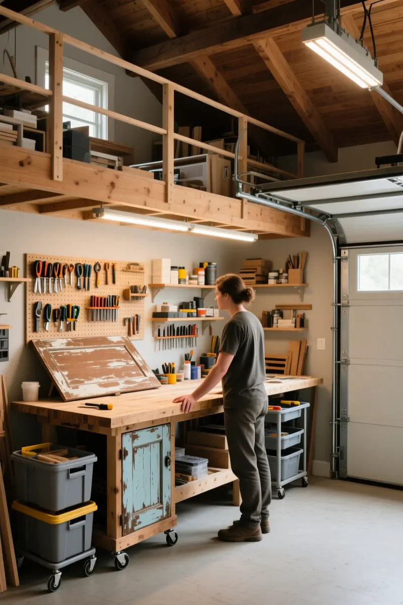 8. Craft Room & DIY Workbench Mezzanine