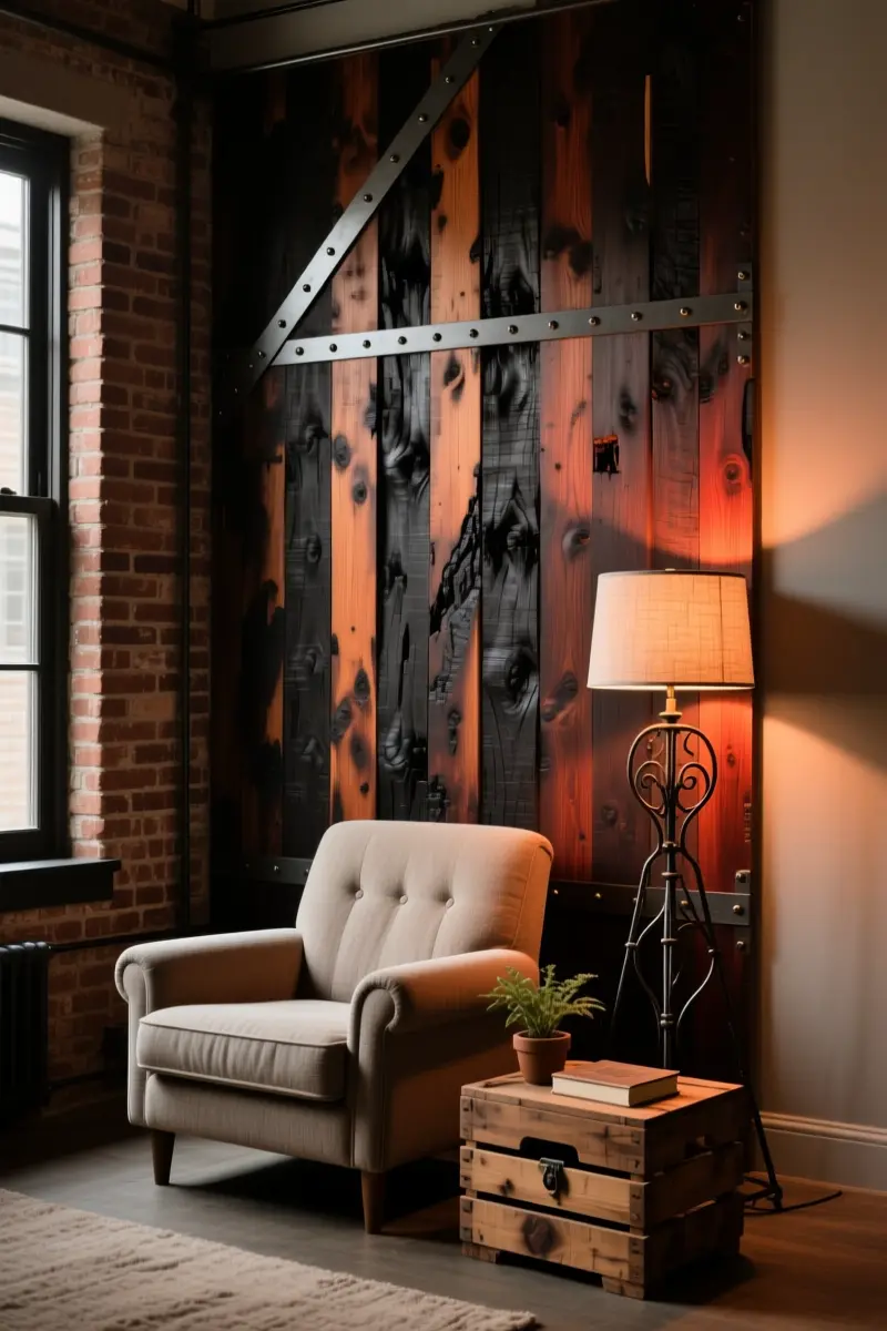 8. Deep-Toned Reclaimed Wood Accents