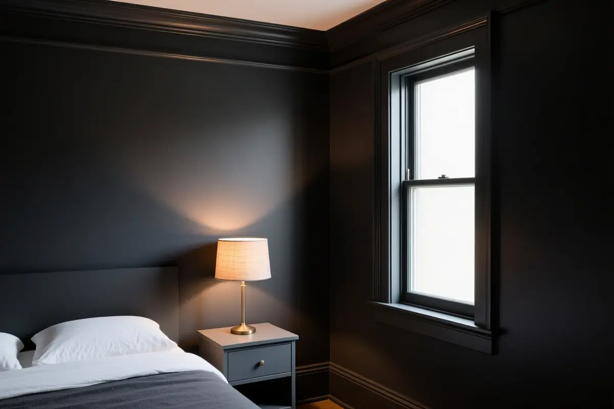 1. Color Drench in Deep Charcoal Flat Paint