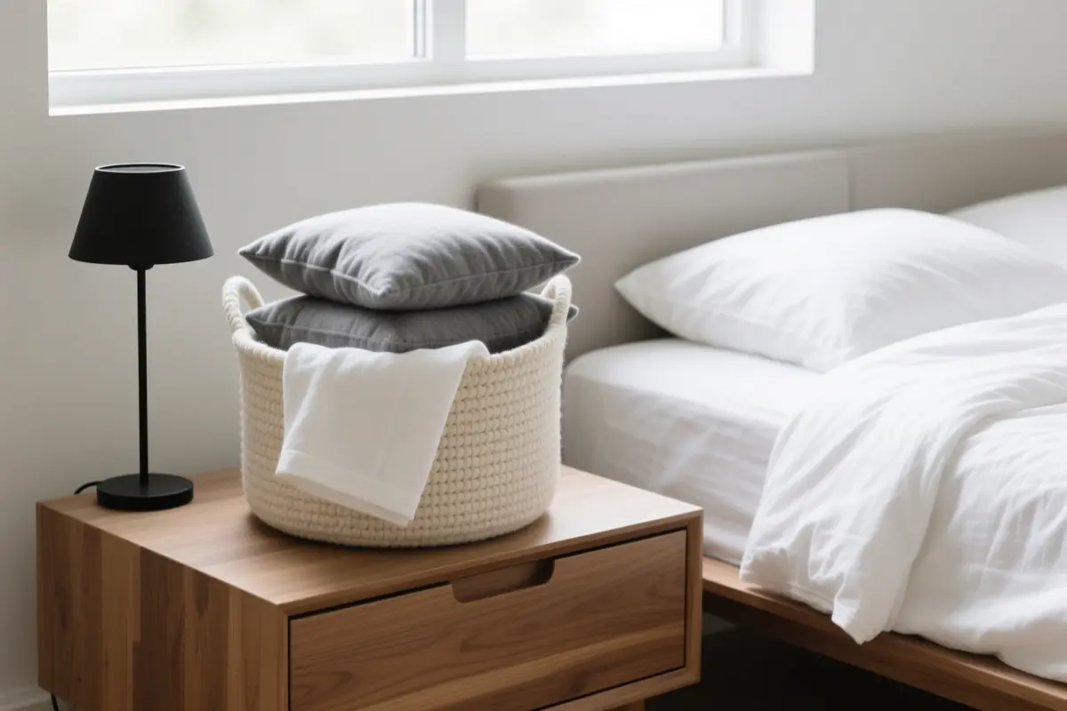 4. Structured Boiled Wool Storage Baskets