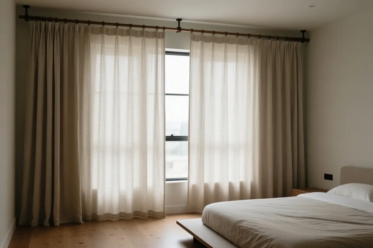 8. Frame the Windows with Heavy, Textured Flax Linen Drapes