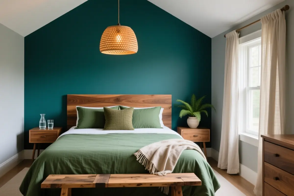 9. Deep Teal and Muted Sage Layers