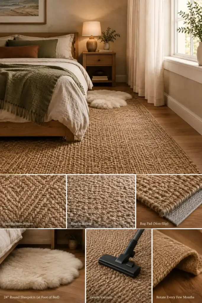 Anchor the Space with a Textured Jute or Sisal Rug Idea