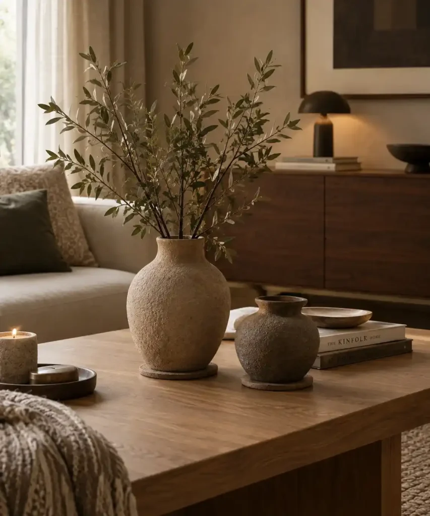 Cozy Earthy Still Life with Greenery
