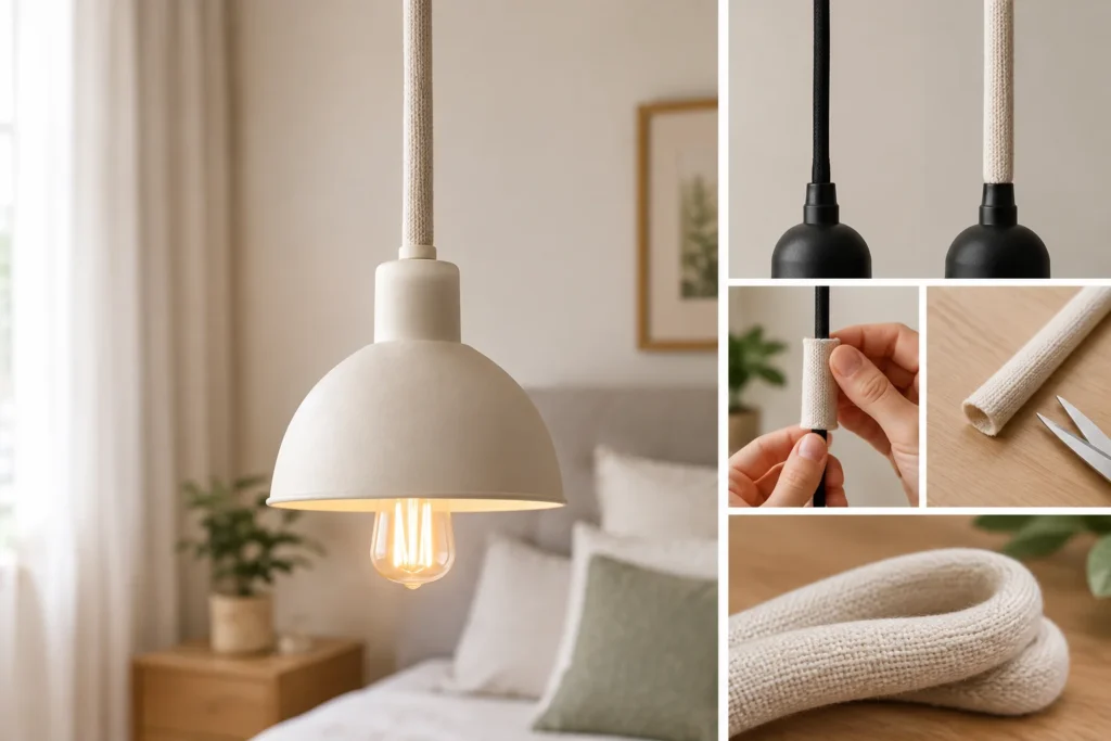 Cozy Knit-Sleeved Pendant Light DIY Idea