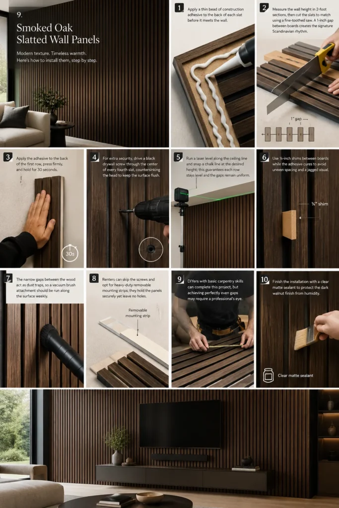 Smoked Oak Slat Wall Installation Guide