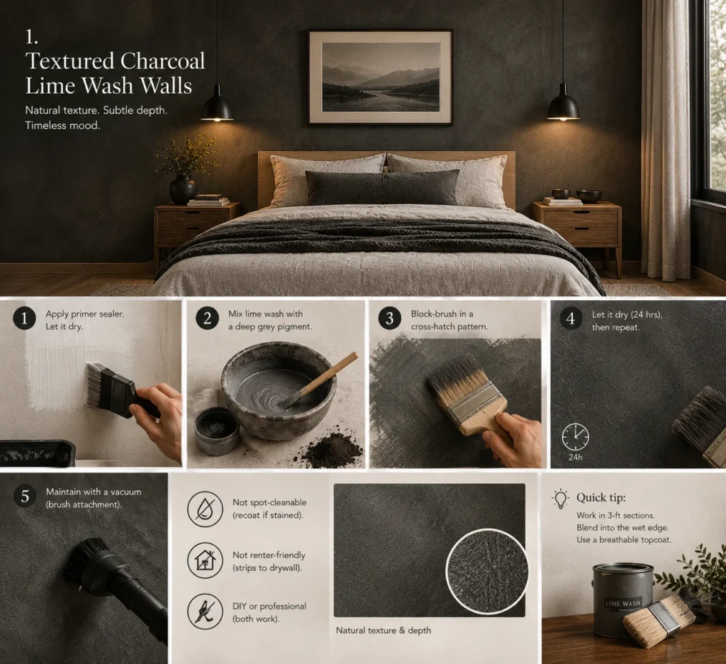 Textured Charcoal Lime Wash Guide