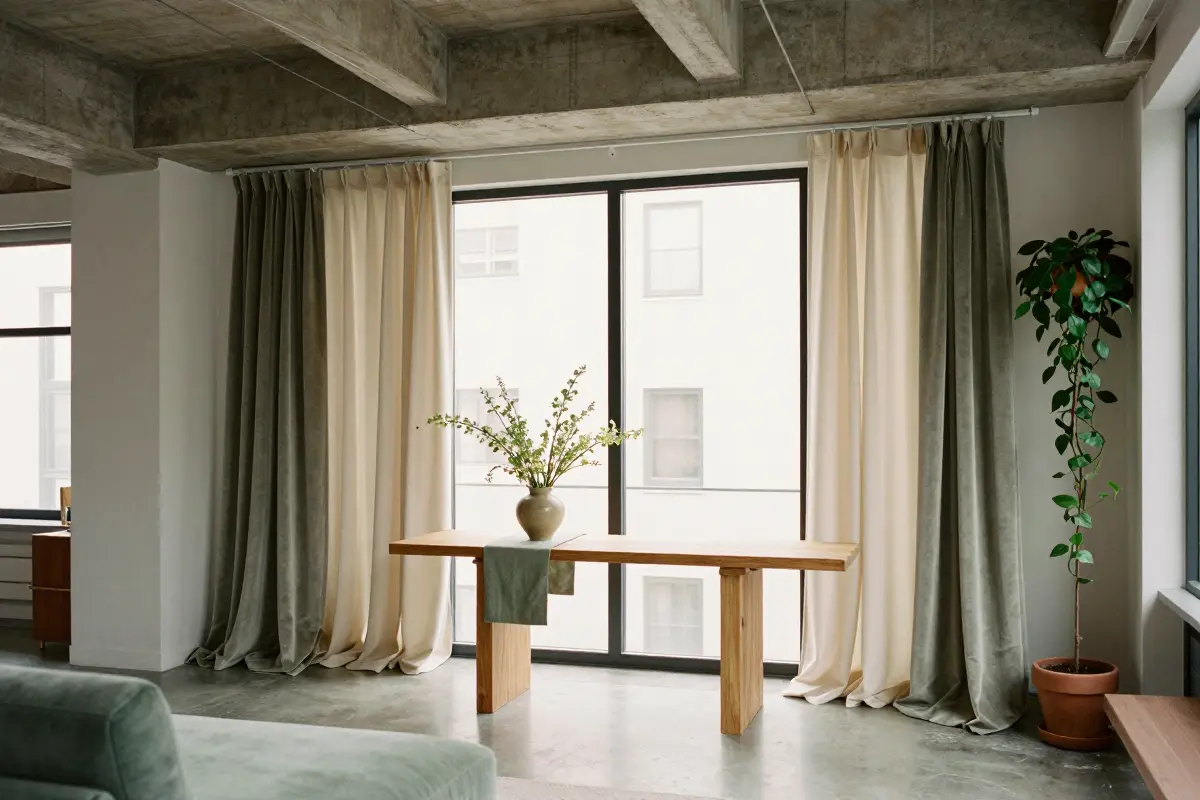 1. Hang Ceiling-Mounted Full-Height Drapes