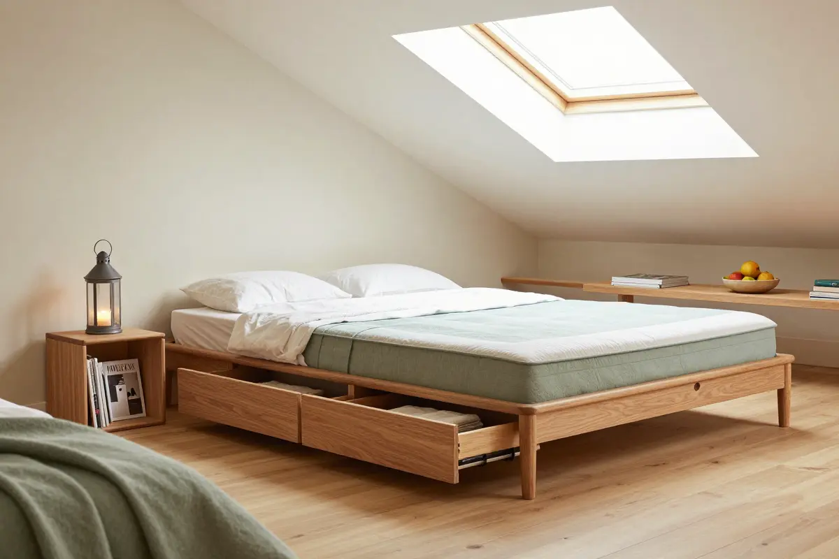3. Built-In Low-Profile Platform Beds with Integrated Storage