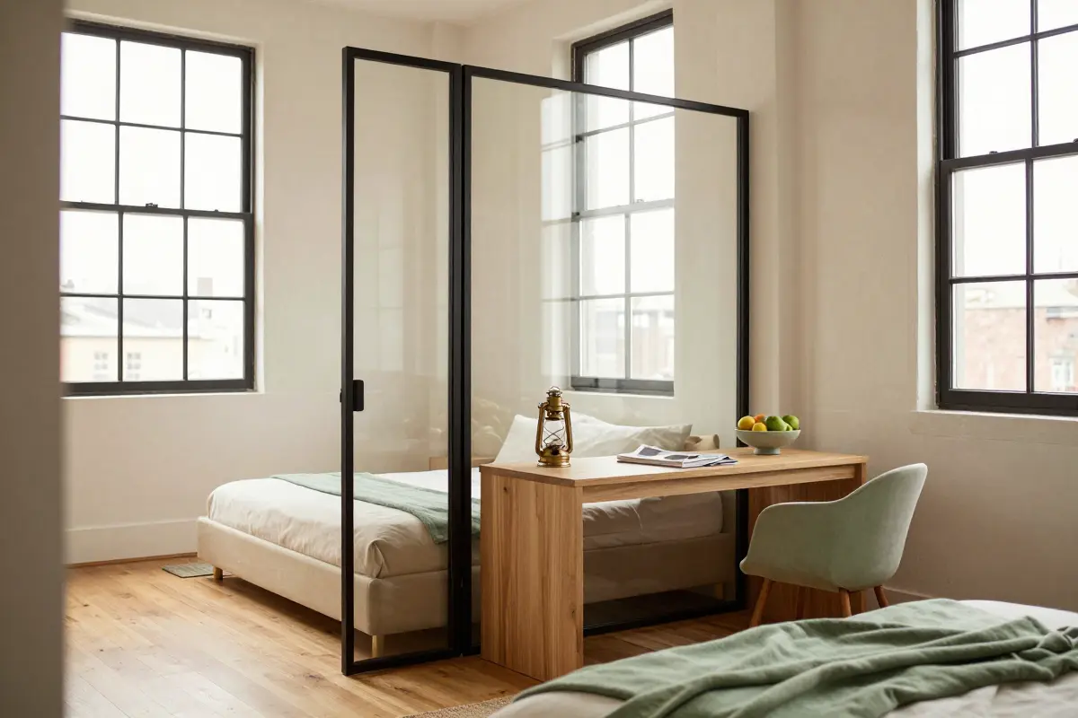 3. Construct Zones Using Black Steel and Glass Screen Dividers