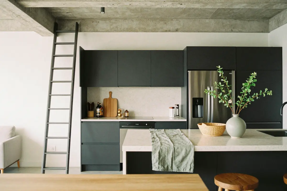 4. Matte Flat-Panel Millwork for Open Kitchens