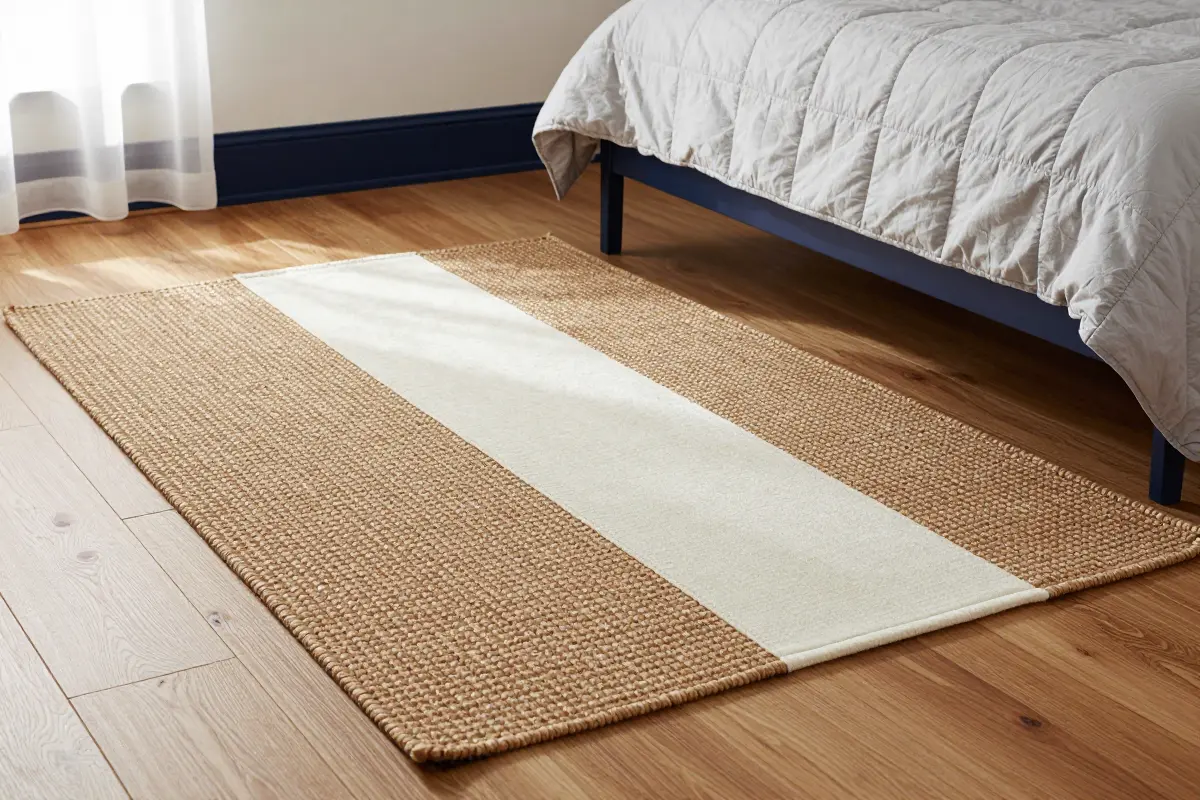 5. Layer a Flat-Weave Jute Rug with a Soft Cotton Runner