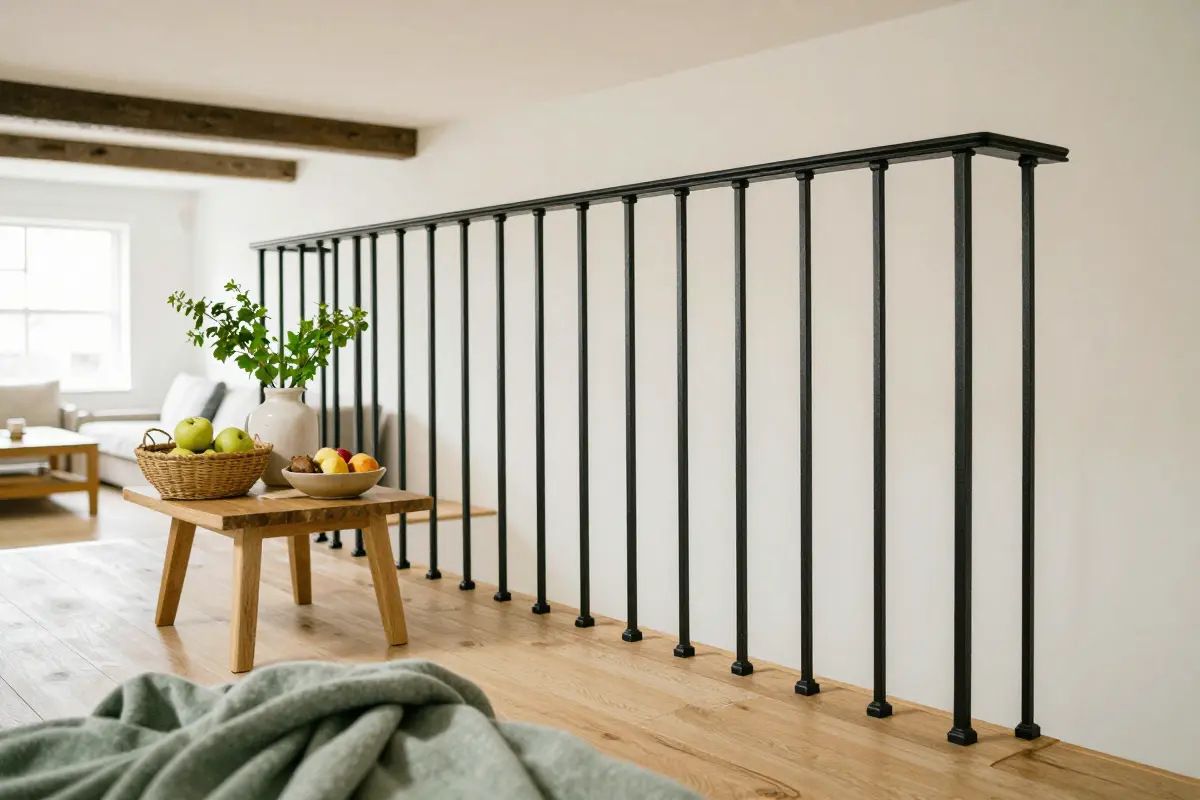 7. Architectural Black Iron Mezzanine Guardrails