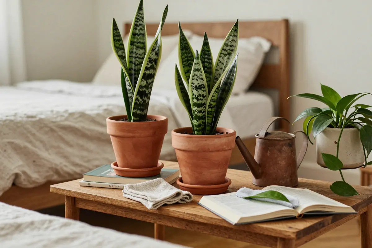 7. Low-Maintenance Greenery (Snake Plants and ZZ Plants)