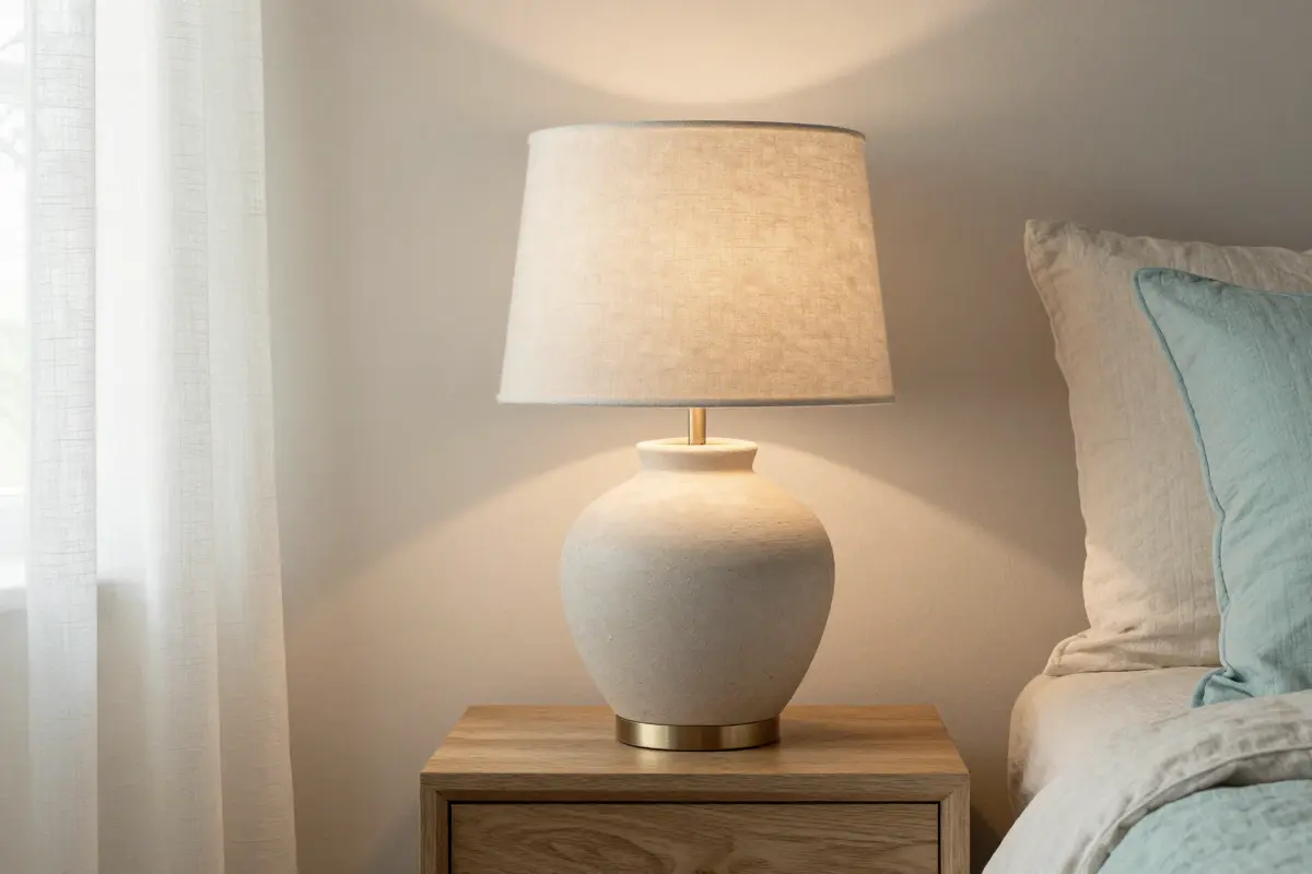 8. Opt for Textured, Matte Ceramic Table Lamps