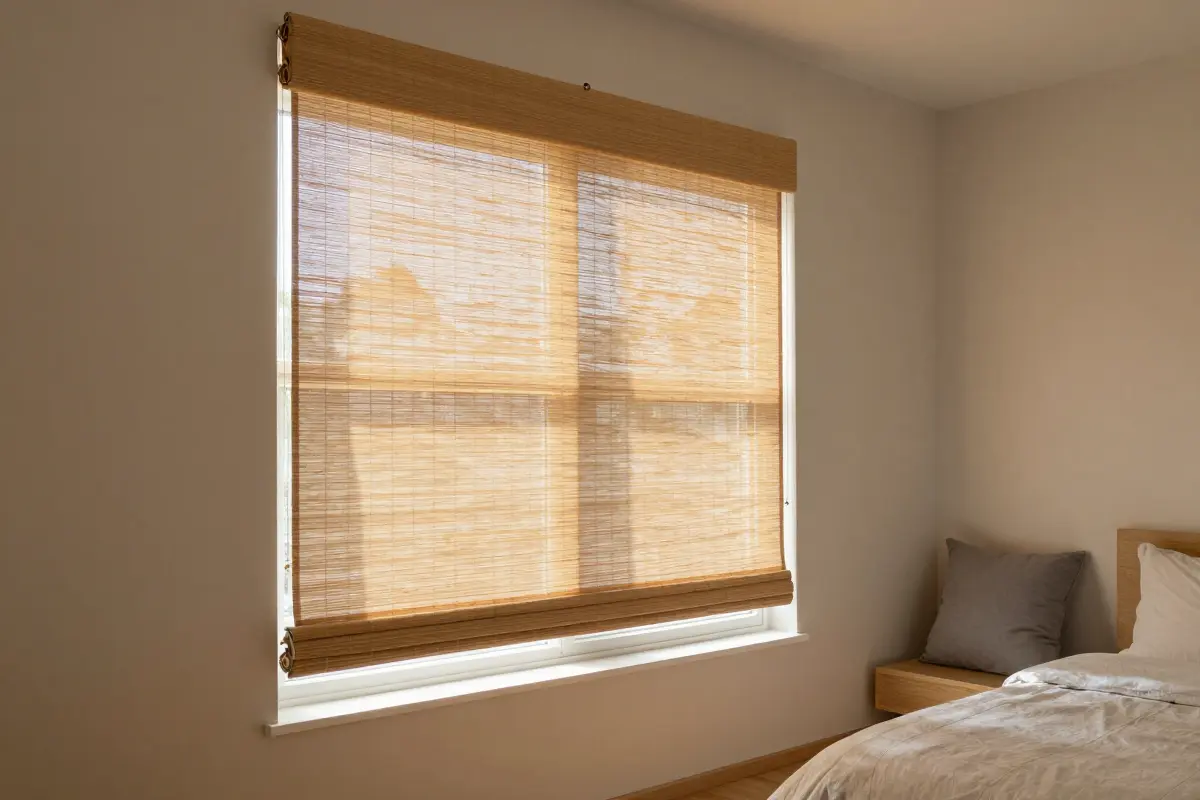 9. Install Light Bamboo or Woven Wood Window Shades