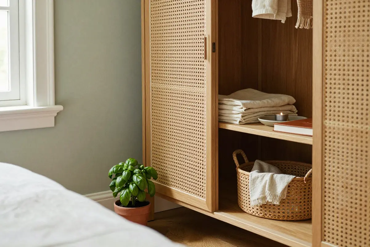 9. Woven Cane or Rattan Wardrobe Inserts