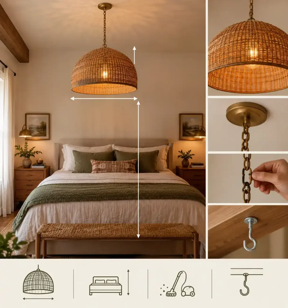 Boho Rattan Pendant Bedroom Guide