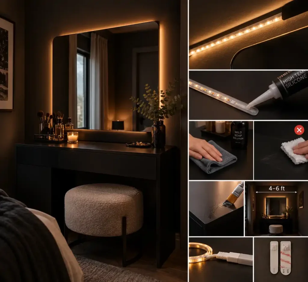 Black Vanity with LED