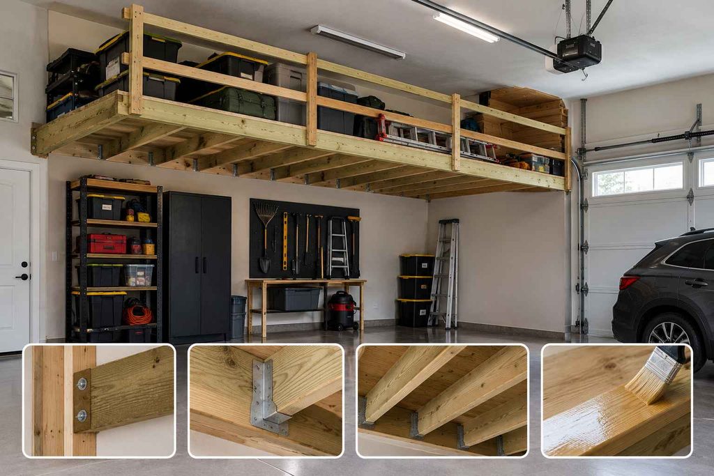 Organized Garage Loft Storage Workshop