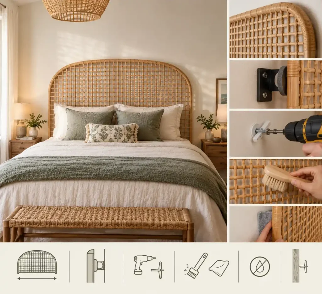 Rattan Headboard Installation and Care Guide