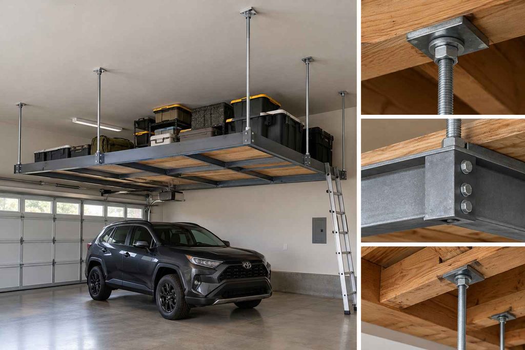 Suspended Garage Loft Storage System