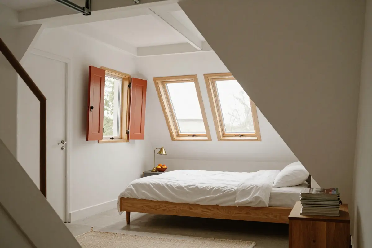Cozy Guest Living Loft with Built-In Dormer Windows